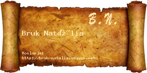 Bruk Natália névjegykártya
